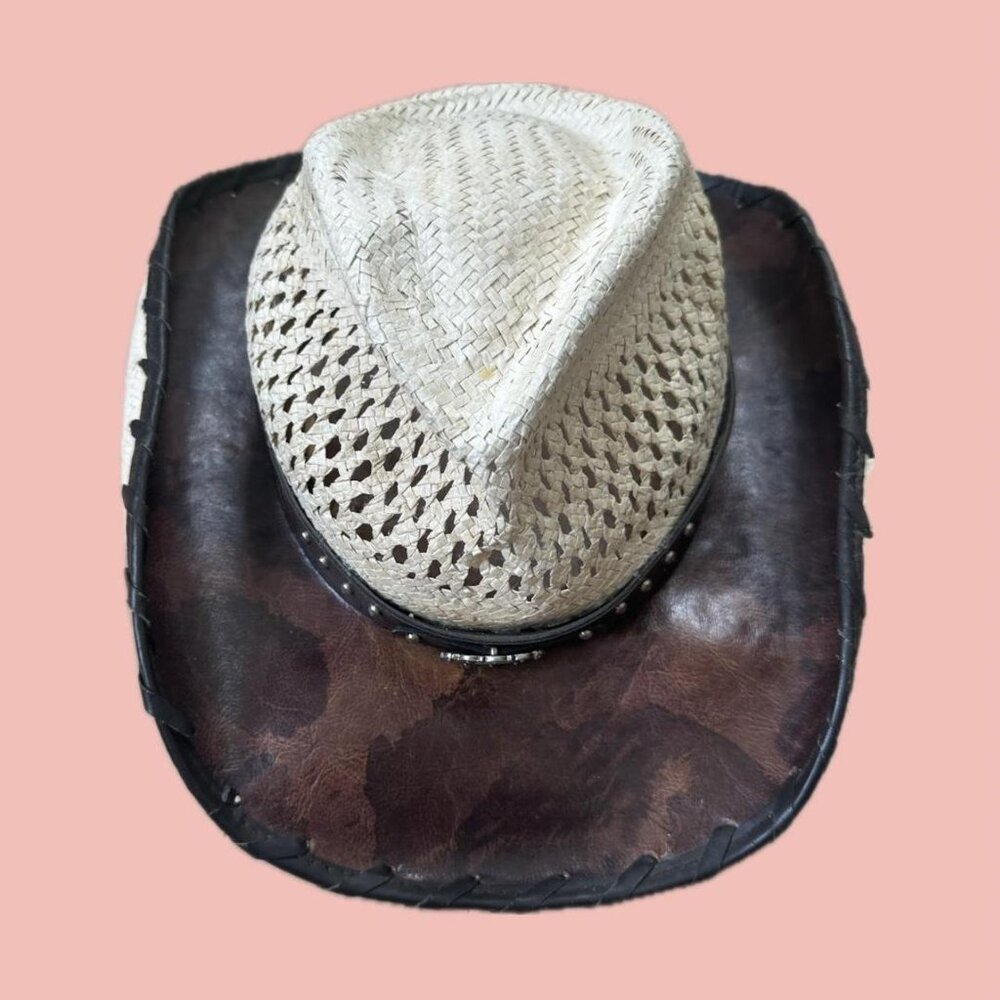 Walkabout Hats Straw &amp; Leather Cowboy Hat – Size M